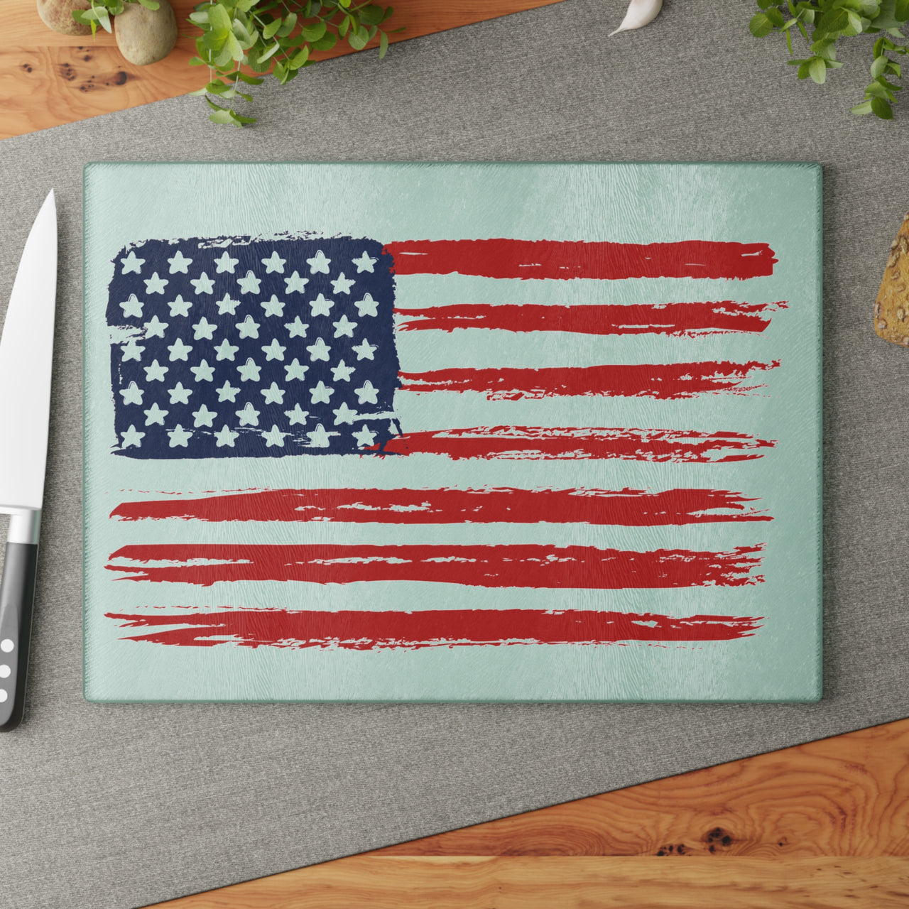 American Flag Glass Cutting Board